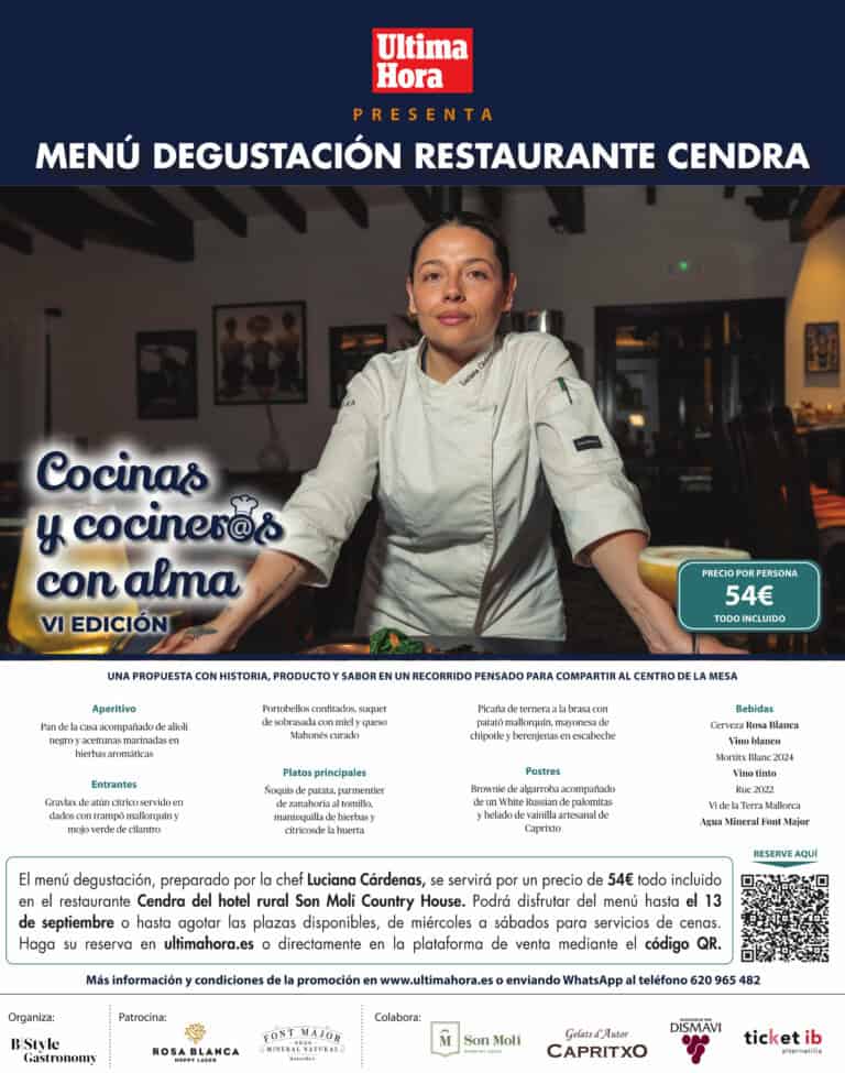 Menú degustación Cendra Luciana Cárdenas en Palma